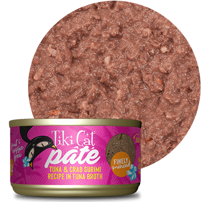 Tiki Cat Grill Pate Wet Cat Food - Tuna & Crab Surimi in Broth - 2.8oz Can