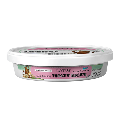 Lotus Pet Food Frozen Raw Cat Food - Turkey - 3.5oz Tub