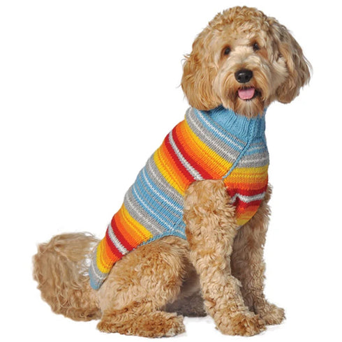 Chilly Dog Dog Sweater - Large - Turquoise Serape