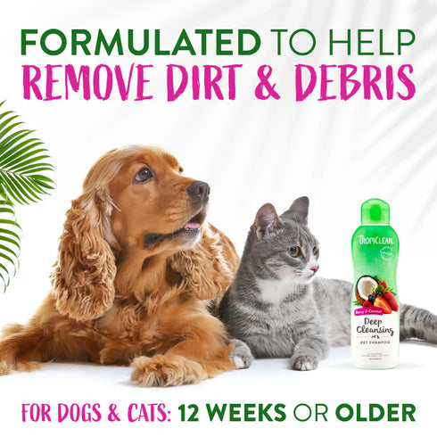 TropiClean Berry & Coconut Deep Cleansing Shampoo for Pets - 1 Gallon