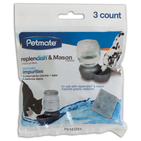 Petmate Replendish & Mason Charcoal Replacement Filters - 3pk