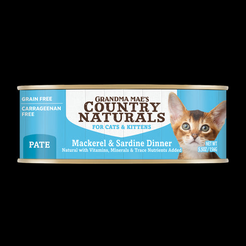 Grandma Mae's Country Naturals Wet Cat Food - Mackerel & Sardine - 5.5oz Can