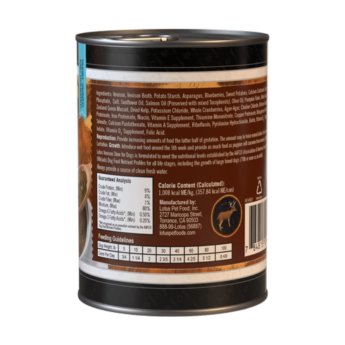 Lotus Pet Food Stews Wet Dog Food - Venison - 12.5oz Can