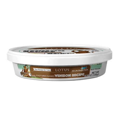 Lotus Pet Food Frozen Raw Cat Food - Venison - 3.5oz Tub