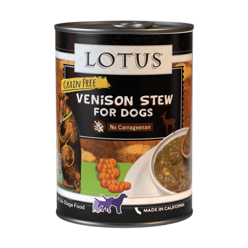 Lotus Pet Food Stews Wet Dog Food - Venison - 12.5oz Can