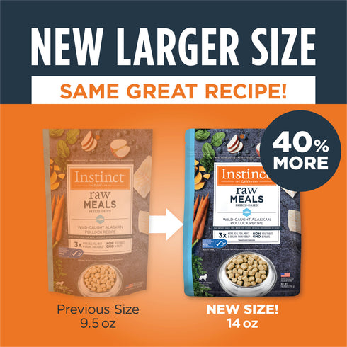 Instinct Raw Meals Freeze Dried Dog Food - Pollock - 14oz Bag