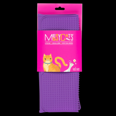 Messy Cats Cat Litter Box Mat - Purple - 17.75" x 13.75"