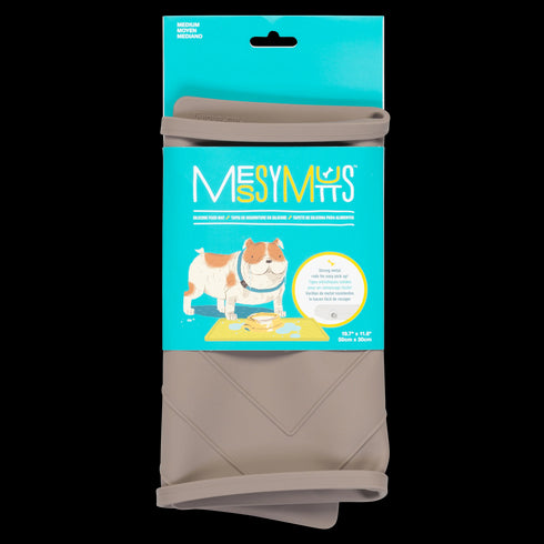 Messy Mutts Silicone Non-Slip Pet Bowl Pat - Large - Grey