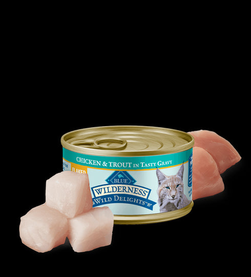 Blue Buffalo BLUE Wilderness Wild Delights Wet Cat Food - Flaked Chicken & Turkey - 5.5oz Can