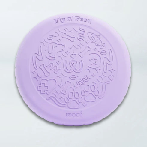 Woof Fly 'n Feed Treat, Puzzle, & Fetch Dog Toy - Lavender