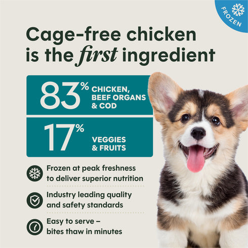 Instinct FreshRaw Bites Puppy Frozen Raw Dog Food - Chicken - 3lb Bag