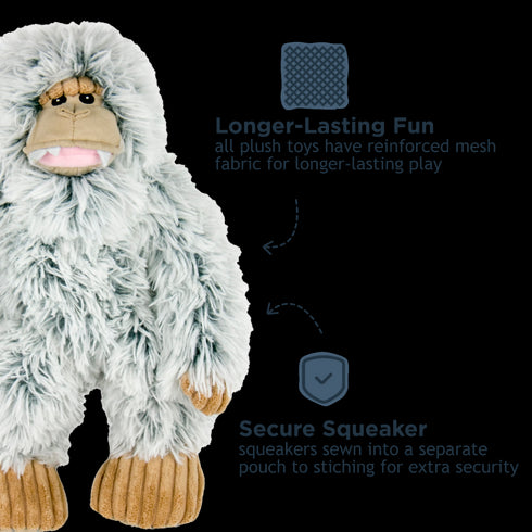 Tall Tails Plush Yeti Dog Toy with Squeaker - 14"
