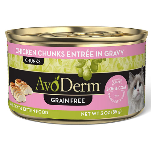 AvoDerm Grain-Free Chicken Chunks Entree Formula Wet Cat Food 3oz - Poudre Pet and Feed Supply