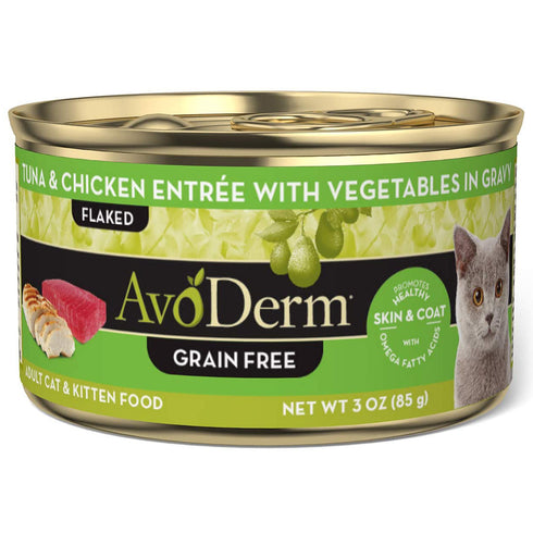 AvoDerm Grain-Free Tuna & Chicken Entree with Vegetables Formula Wet Cat Food 3oz - Poudre Pet and Feed Supply