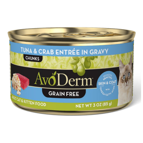 AvoDerm Grain-Free Tuna & Crab Entree in Gravy Wet Cat Food 3oz - Poudre Pet and Feed Supply