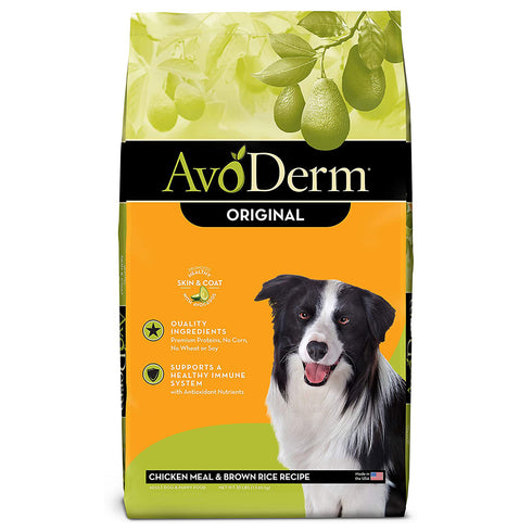 AvoDerm Original Chicken & Brown Rice Formula Dry Dog Food 30lb - Poudre Pet and Feed Supply