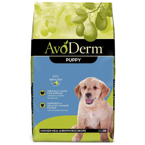 AvoDerm Natural Puppy Chicken & Brown Rice Formula Dry Dog Food 26lb - Poudre Pet and Feed Supply