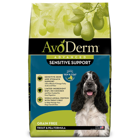AvoDerm Advanced Sensitive Support Trout & Pea Formula Dry Dog Food 22lb - Poudre Pet and Feed Supply