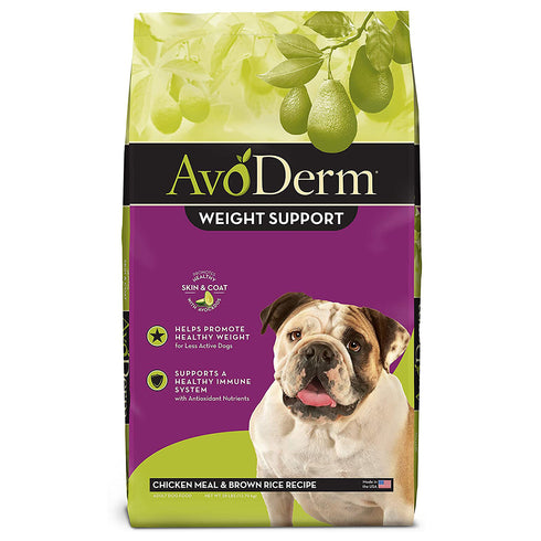 AvoDerm Weight Support Chicken & Brown Rice Formula Dry Dog Food 28lb - Poudre Pet and Feed Supply