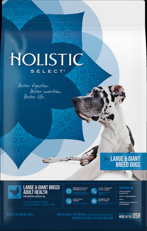 Holistic Select Large & Giant Breed Health Adult Dry Dog Food 30lb - Poudre Pet and Feed Supply