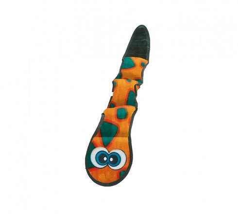 Outward Hound Invincible Snake Orange and Blue with 3 Squeakers - Poudre Pet and Feed Supply