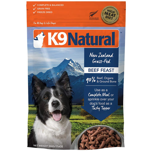 K9 Natural Freeze Dried Beef Feast Dry Dog Food 1.1lb - Poudre Pet and Feed Supply