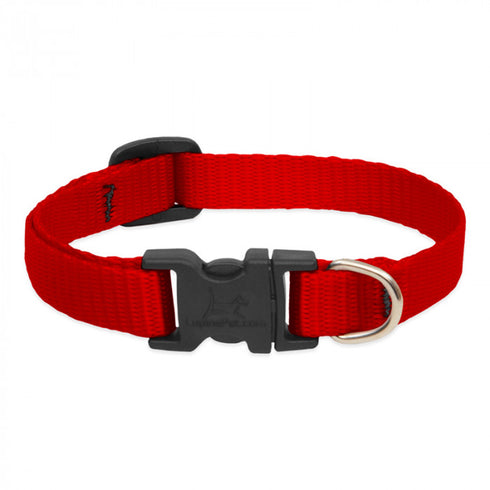 Lupine Adjustable Dog Collar Red 1/2" Wide x 8"-12" Neck Size - Poudre Pet and Feed Supply