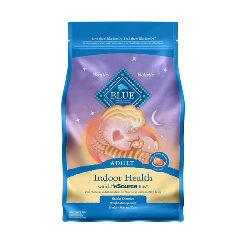 Blue Buffalo Indoor Health Chicken & Brown Rice Recipe Adult Dry Cat Food 7lb - Poudre Pet and Feed Supply