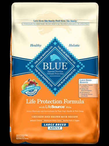Blue Buffalo Chicken & Rice Large Breed Dry Dog Food 30lb - Poudre Pet and Feed Supply