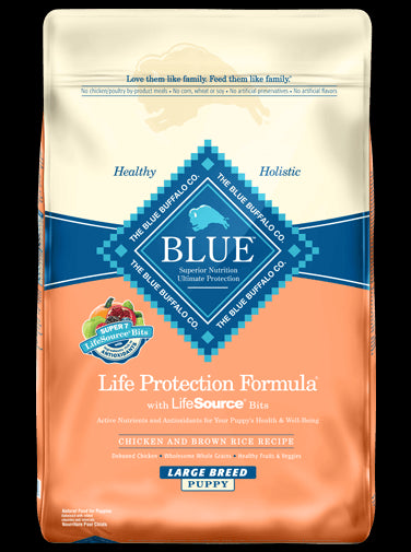 Blue Buffalo Chicken & Rice Large Breed Puppy Dry Dog Food 30lb - Poudre Pet and Feed Supply