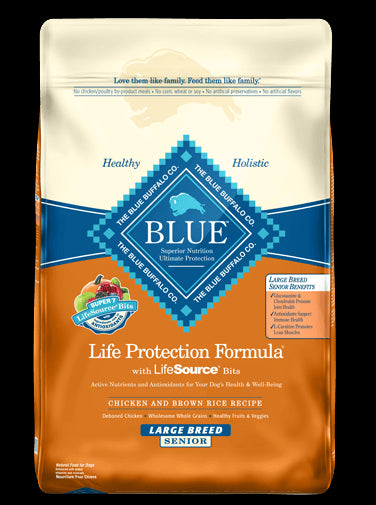 Blue Buffalo Chicken & Rice Large Breed Senior Life Protection Dry Dog Food 30lb - Poudre Pet and Feed Supply