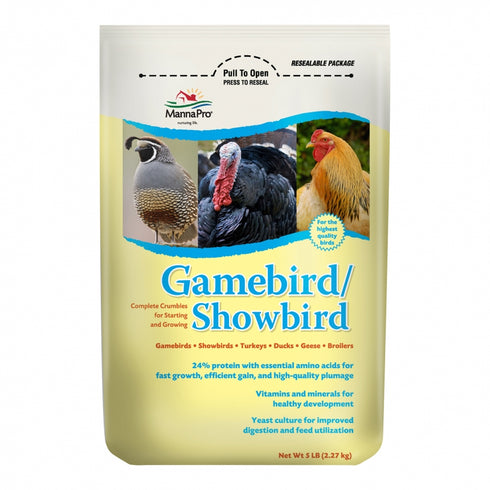 Manna Pro Gamebird/Showbird for Starting and Growing Birds 5lb - Poudre Pet and Feed Supply