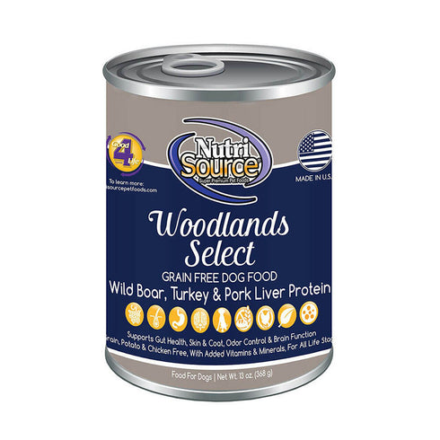 NutriSource Woodlands Select Grain Free Wet Dog Food 13oz - Poudre Pet and Feed Supply