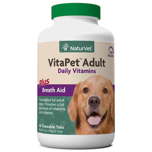 Naturvet VitaPet Adult Daily Vitamins 60 Chewable Tablets - Poudre Pet and Feed Supply
