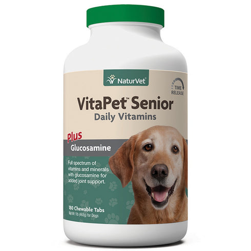 Naturvet VitaPet Senior Daily Vitamins 180 Chewable Tablets - Poudre Pet and Feed Supply