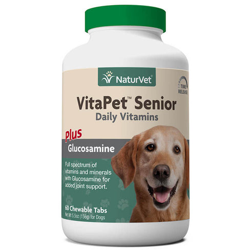 Naturvet VitaPet Senior Daily Vitamins 60 Chewable Tablets - Poudre Pet and Feed Supply