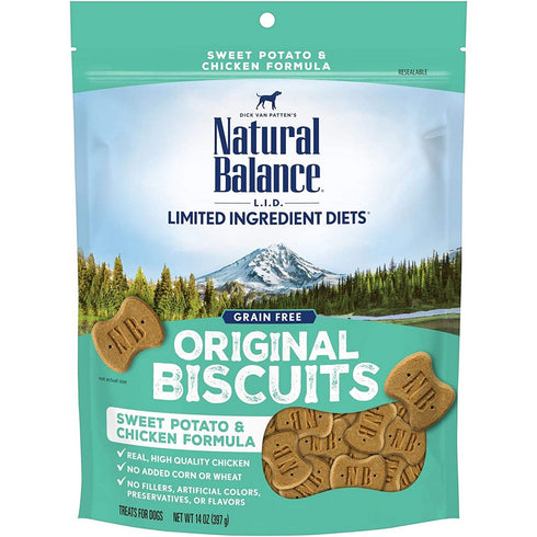 Natural Balance L.I.D. Chicken Sweet Potato Biscuits Dog Treats 14oz - Poudre Pet and Feed Supply