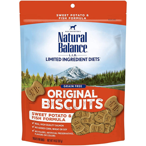 Natural Balance L.I.D. Fish Sweet Potato Biscuits Dog Treats 14oz - Poudre Pet and Feed Supply