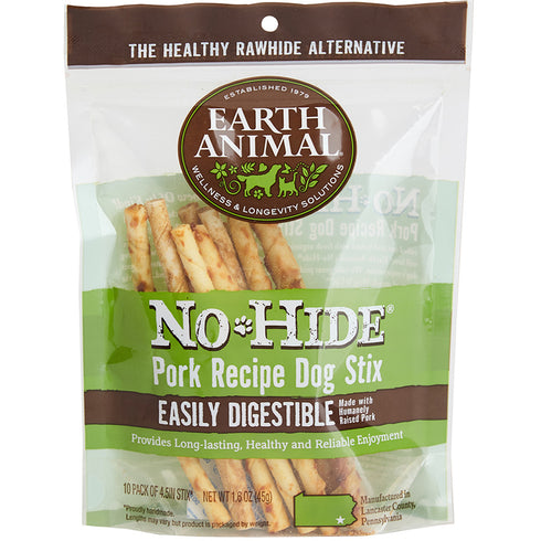 Earth Animal No Hide Pork Recipe Stix Dog Treats 3oz/10pk - Poudre Pet and Feed Supply