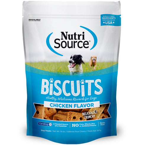 Nutrisource Grain Free Chicken Flavor Biscuit Dog Treat 14oz - Poudre Pet and Feed Supply