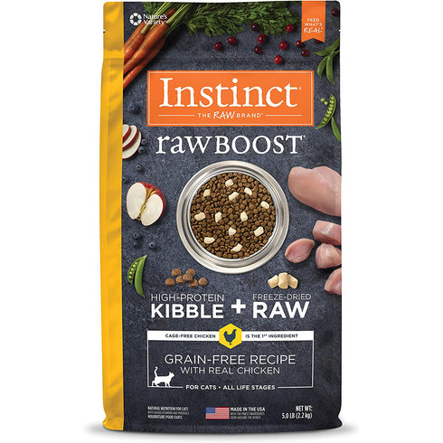 Instinct Raw Boost Grain-Free Recipe with Real Chicken Dry Cat Food 5lb - Poudre Pet and Feed Supply
