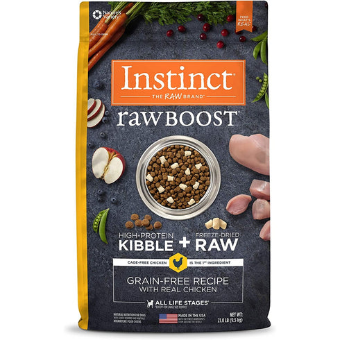 Instinct Raw Boost Grain Free Chicken Dry Dog Food 21lb - Poudre Pet and Feed Supply