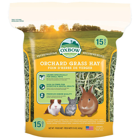 Oxbow Orchard Grass Hay Small Mammal Food 15oz - Poudre Pet and Feed Supply