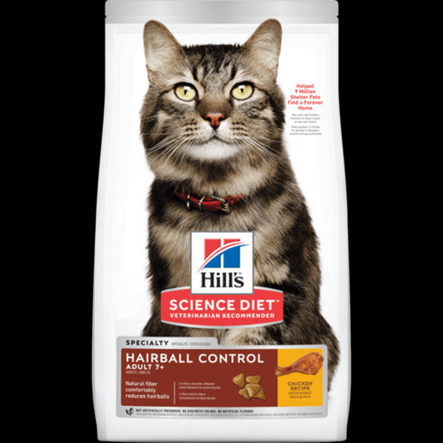 Science Diet Adult 7+ Hairball Control Dry Cat Food 15.5lb - Poudre Pet and Feed Supply