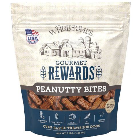Sportmix Wholesomes Gourmet Rewards Peanutty Bites Biscuit Dog Treats 3lb - Poudre Pet and Feed Supply