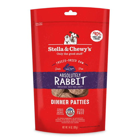 Stella and Chewys Absolutely Rabbit Freeze-Dried Raw Dinner Patties Dog Food 5.5oz - Poudre Pet and Feed Supply