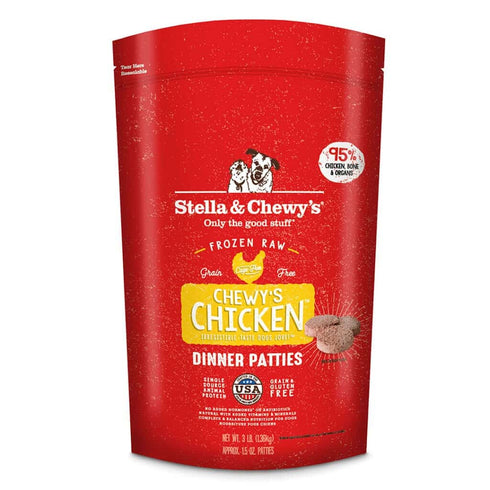 Stella and Chewys Chewy's Chicken Frozen Raw Dinner Patties Dog Food 3lb - Poudre Pet and Feed Supply