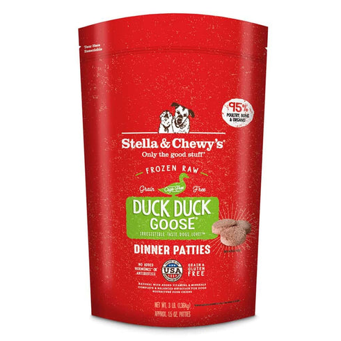 Stella and Chewy's Duck Duck Goose Frozen Raw Dinner Patties Dog Food 6lb - Poudre Pet and Feed Supply