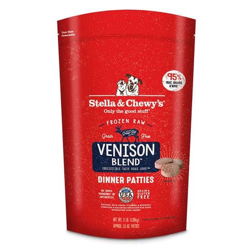 Stella and Chewys Venison Blend Frozen Raw Dinner Patties Dog Food 6lb - Poudre Pet and Feed Supply