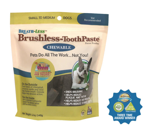 Ark Naturals Breath-less Chewable Brushless Toothpaste Small To Medium 12oz - Poudre Pet and Feed Supply